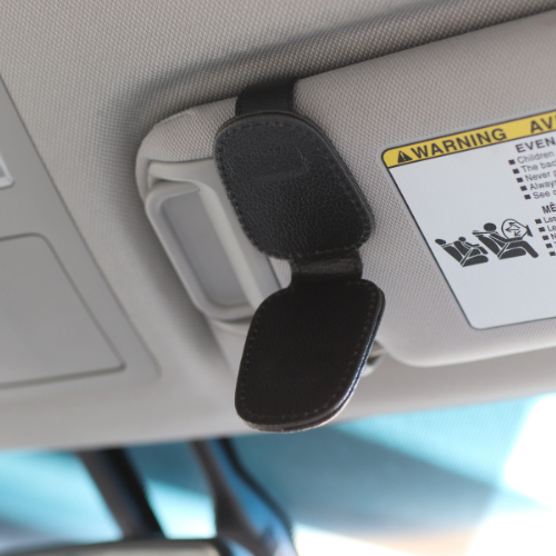 Leather Car Visor Sunglasses Holder