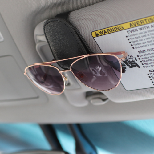 Leather Car Visor Sunglasses Holder